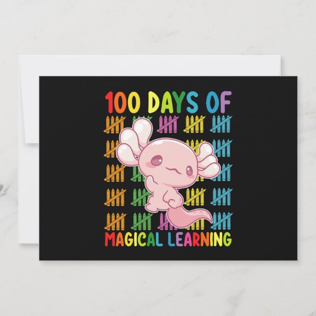100 dagar med magisk utbildning Axolotl School Inbjudningar (Framsida)