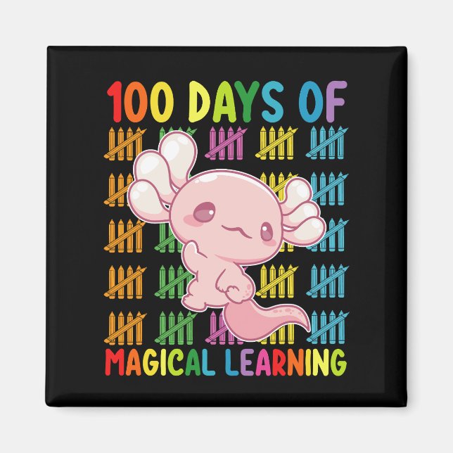 100 dagar med magisk utbildning Axolotl School Magnet (Framsidan)