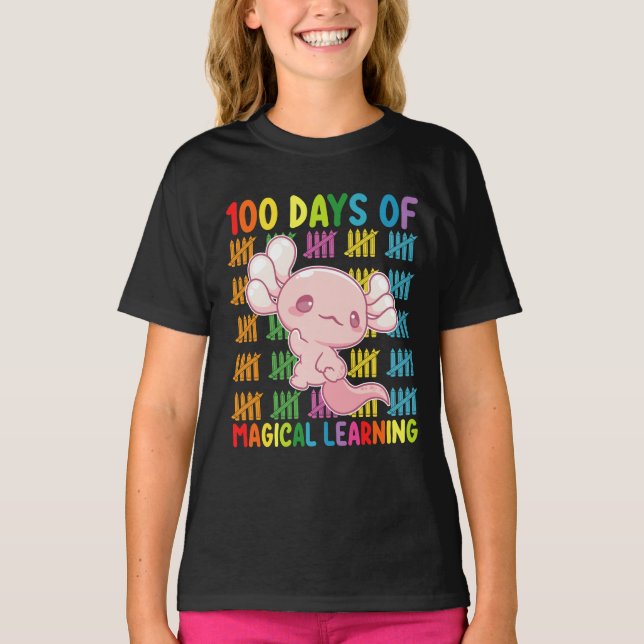 100 dagar med magisk utbildning Axolotl School T Shirt (Framsida)