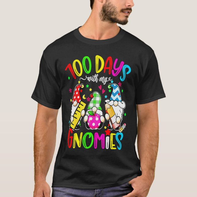 100 dagar med min Gnomies Chillin Gnomes-lärare T Shirt (Framsida)