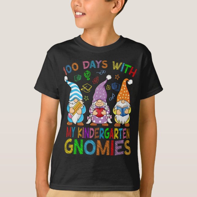 100 dagar med min Kindergarten Gnomes Virtuell Tea T Shirt (Framsida)