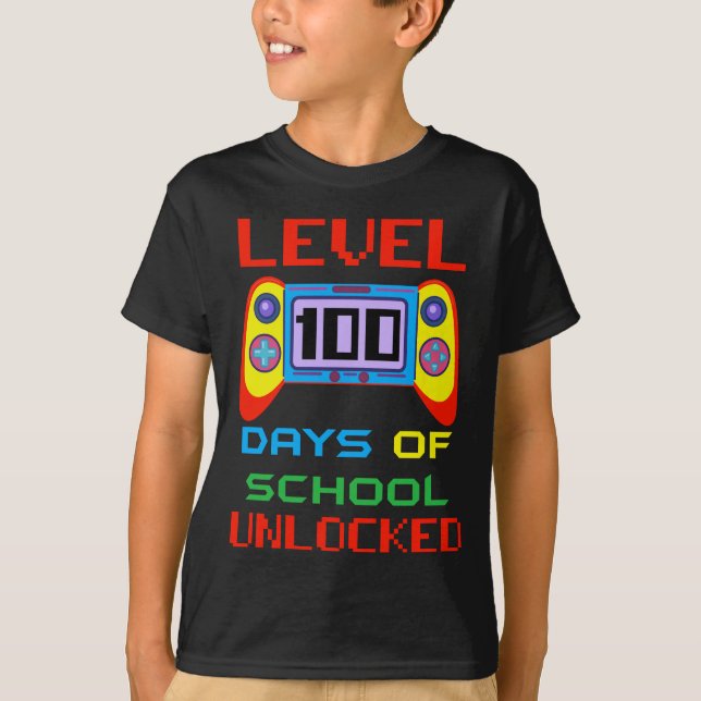 100 dagar med olåsta spelbarn i skolan T-Shi T Shirt (Framsida)