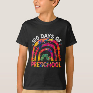 100 dagar med Preschool Tie Dye Rainbow Mask Lärar T Shirt