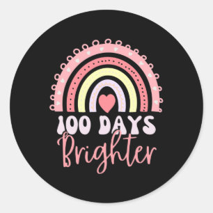 100 dagar med regnbåge i skolan 100 dagar under 10 runt klistermärke