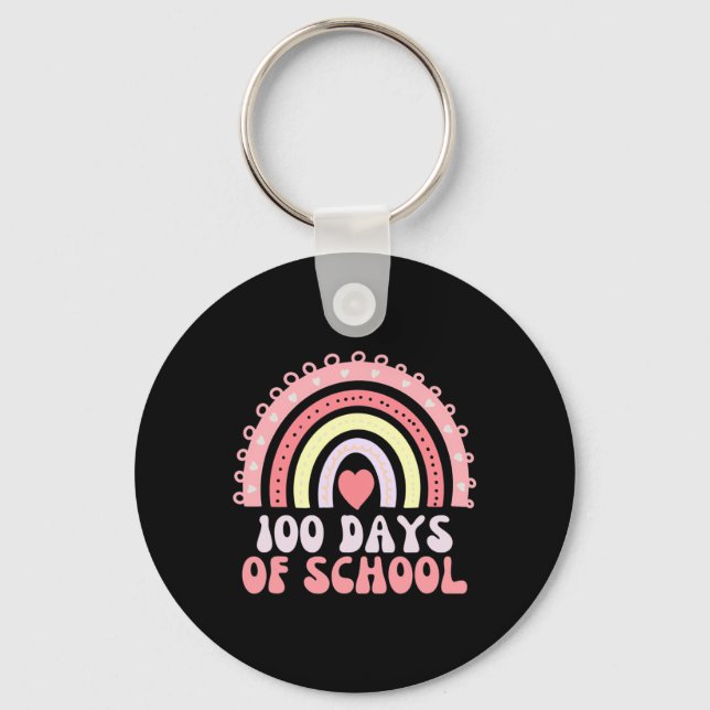 100 dagar med regnbåge i skolan 100-dagars skoldag nyckelring (Framsida)