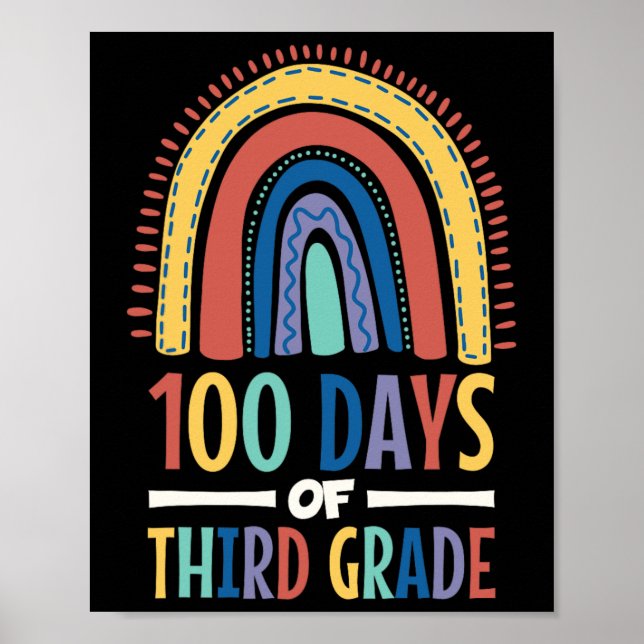 100 dagar med regnbåge i tredje Klass Lycklig 100  Poster (Framsidan)