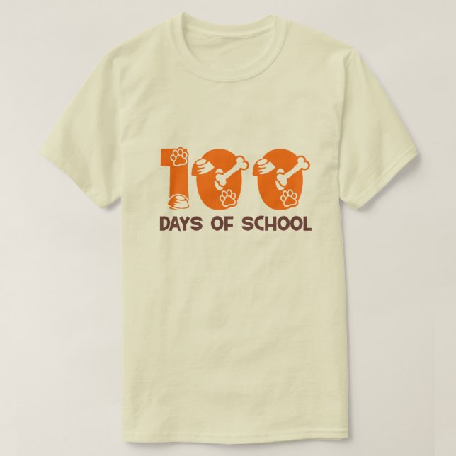 100 dagar med Rolig hund skolbussar T Shirt (Design framsida)