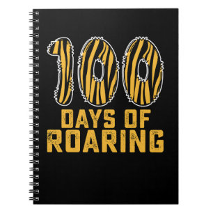 100 dagar med rytande tiger rolig 100:e dag skola anteckningsbok