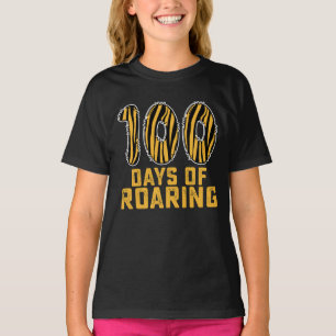 100 dagar med rytande tiger rolig 100:e dag skola t shirt