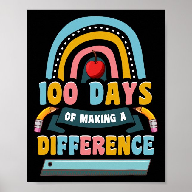 100 dagar med Skapar av en differens för regnbåge  Poster (Framsidan)