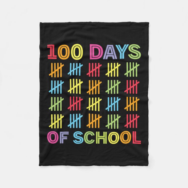 100 dagar med skolbarn 100 dagar med skolexamen fleecefilt (Framsidan)