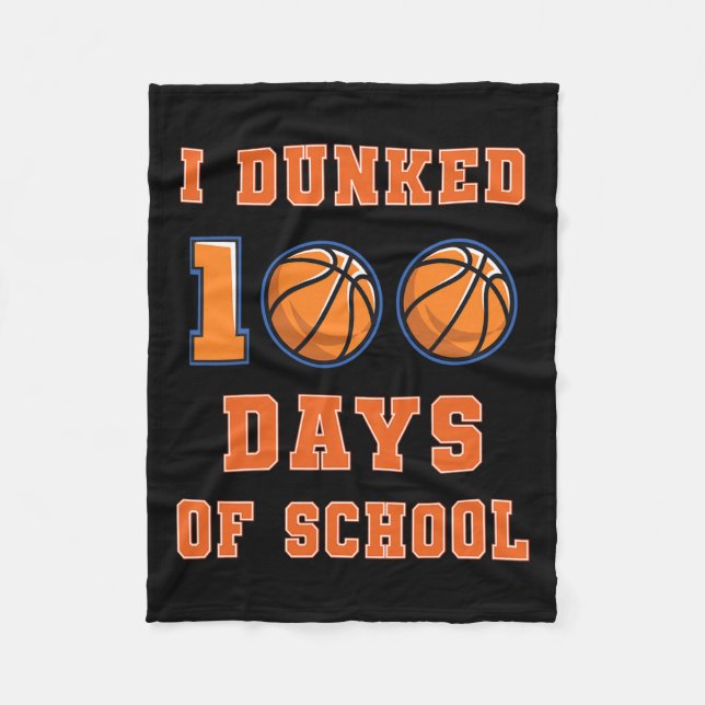 100 dagar med skolbasket 100 dagar fleecefilt (Framsidan)
