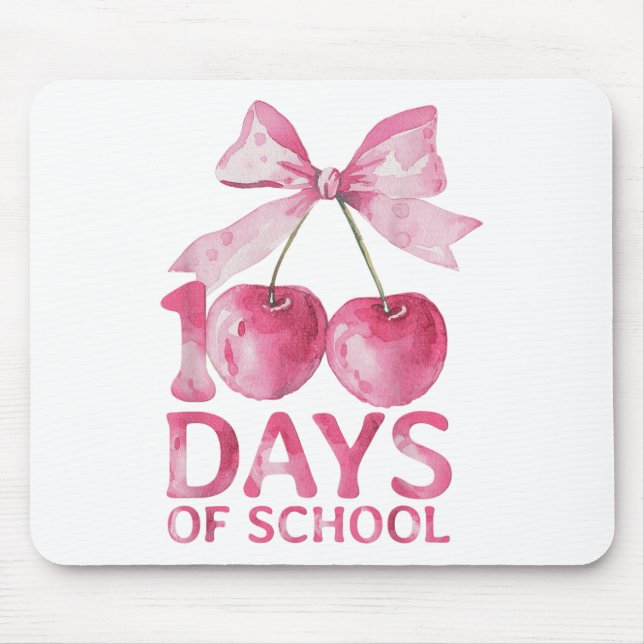 100 dagar med skolcaxettec Cute Cherry Bow 100 Musmatta (Framsidan)