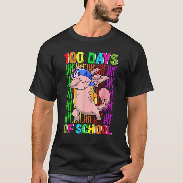 100 dagar med skolcute Axolotl Dabbing T Shirt (Framsida)