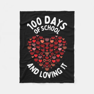 100 dagar med skolCute Heart Lycklig 100 dagar Fleecefilt