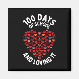 100 dagar med skolCute Heart Lycklig 100 dagar Magnet