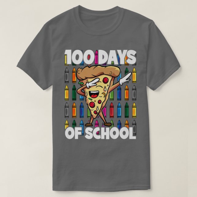 100 dagar med skoldoftning Pepperoni Pizza Slice T Shirt (Design framsida)