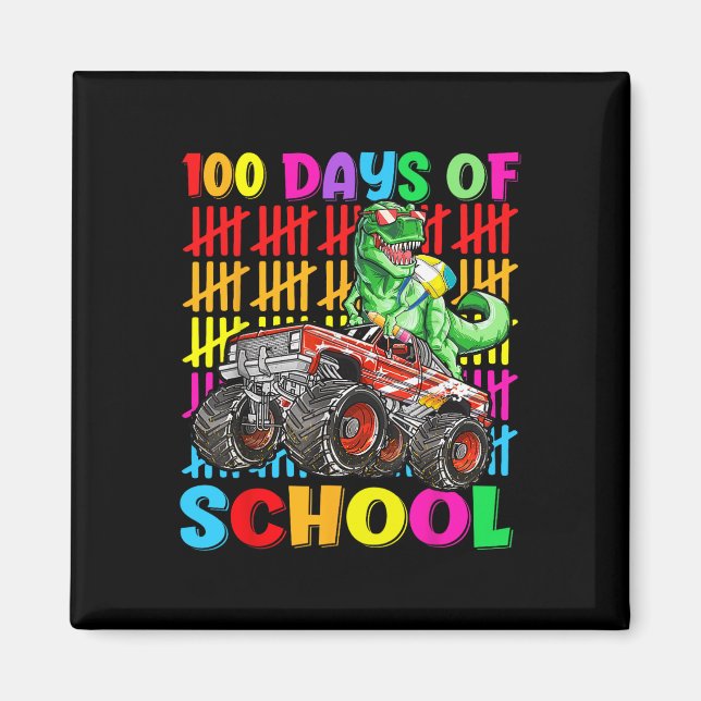 100 dagar med skoldoktor Monster Lastbil 100 dagar Magnet (Framsidan)