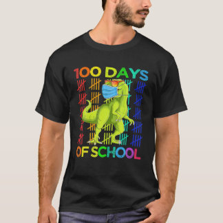 100 dagar med skoldosinosaur Rex-bärarmask smart T Shirt