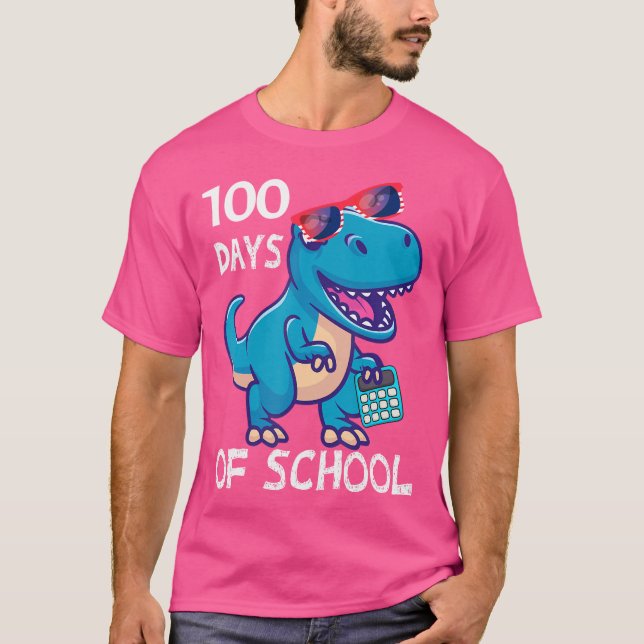 100 dagar med skoldosinosaur Shirt 100 dagar Dino  T (Framsida)