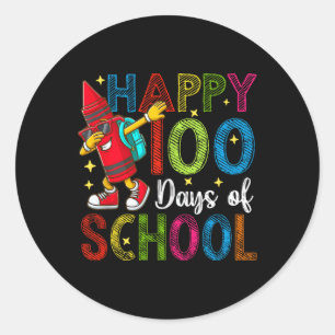 100 dagar med skolfärgad doftpennlärare runt klistermärke