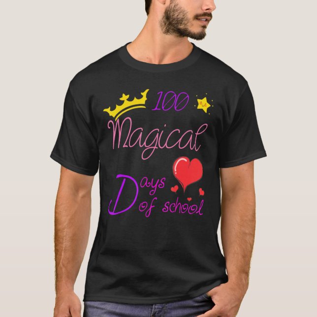 100 dagar med skolflickor Krona 100 magiska dagar  T Shirt (Framsida)