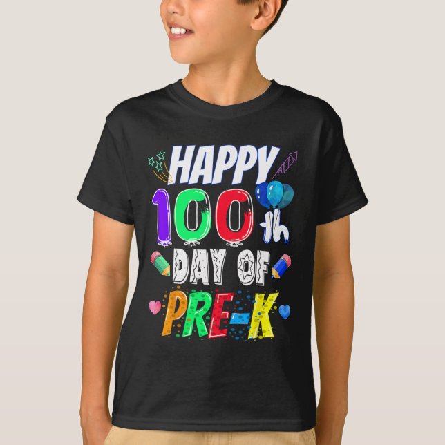 100 dagar med skolgåva 100 dagar med förk-lärare t shirt (Framsida)