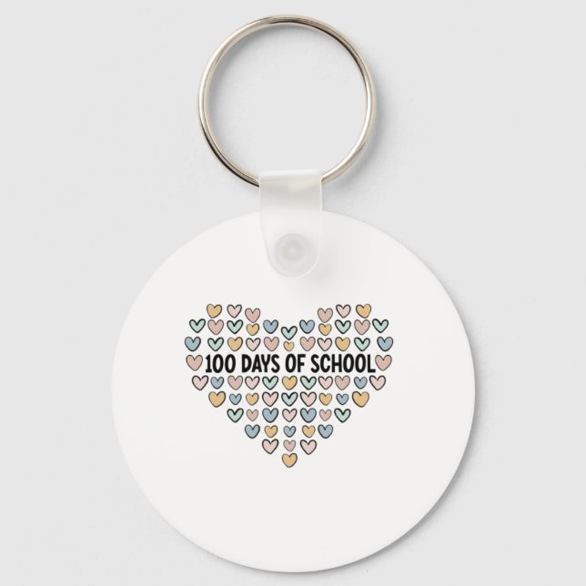 💖 100 dagar med skolhjärtdesign nyckelring (Framsida)