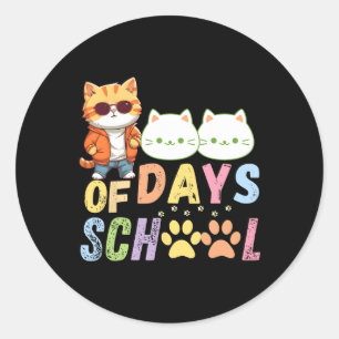 100 dagar med skolkattor, 100 dagar gamla skoldaga runt klistermärke