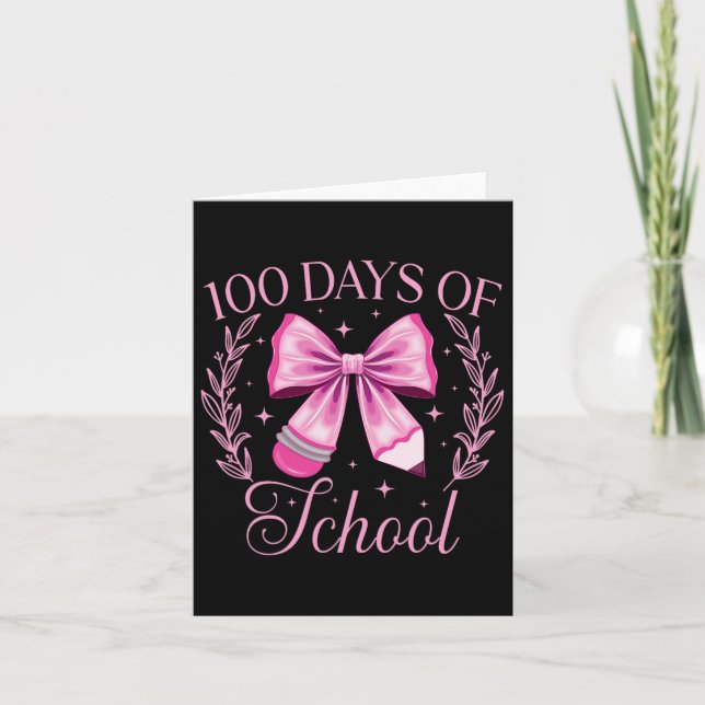 100 dagar med skolkolvtråd Rosa 100 dagar Kort (Framsida)
