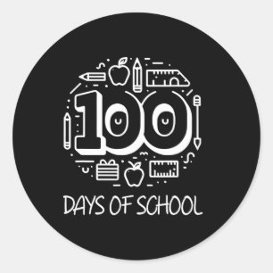 100 dagar med skolkritlärare 100 dagar runt klistermärke