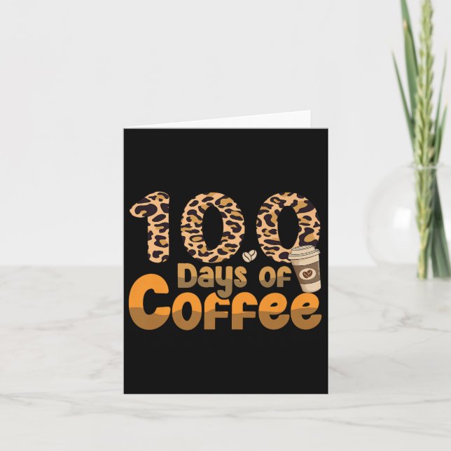 100 dagar med skollärarkaffeutrustning 100 dagar kort (Framsida)