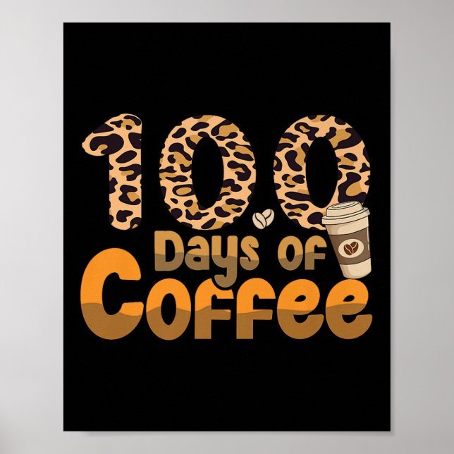 100 dagar med skollärarkaffeutrustning 100 dagar poster (Framsidan)