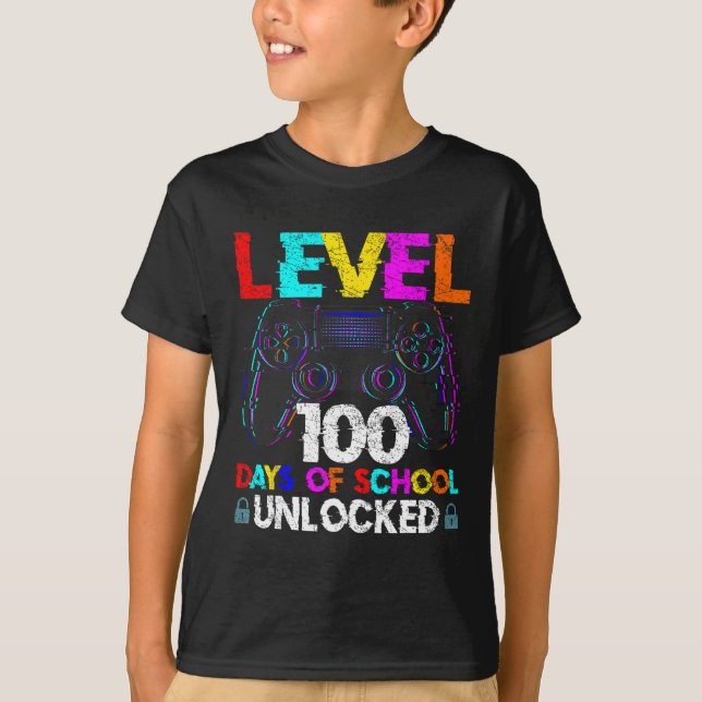 100 dagar med skolleksnivå 100 olåst Ga T Shirt (Framsida)