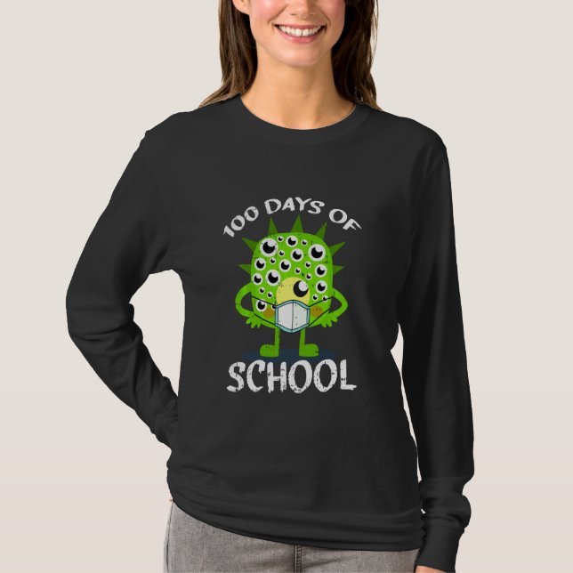 100 dagar med skolmonster Ansikte-mask Student Qua T Shirt (Framsida)