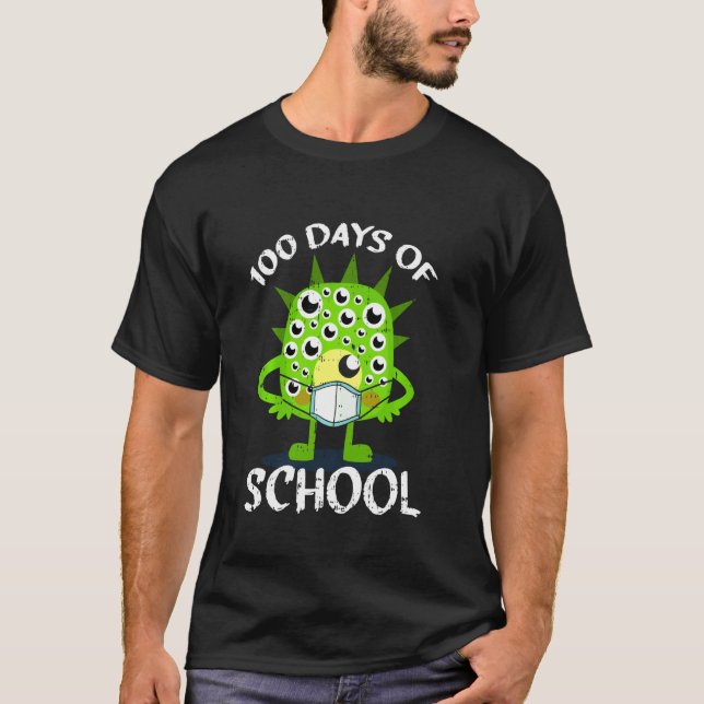 100 dagar med skolmonster Ansikte-mask Student Qua T Shirt (Framsida)
