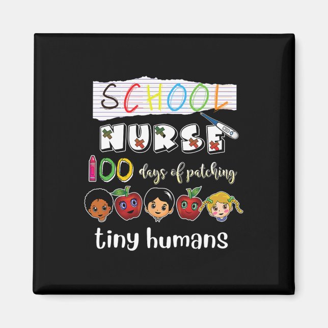 100 dagar med skolpatchering av nybörjare magnet (Framsidan)