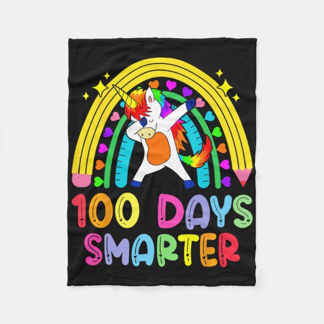 100 dagar med skolregnbåge 100 dagar med skolpojke fleecefilt (Framsidan)