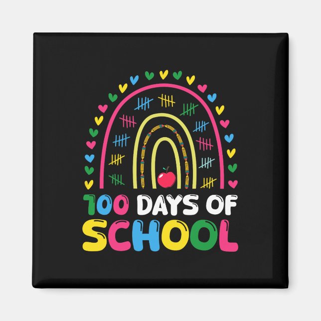 100 dagar med skolregnbåge 100 dagar med skolpojke magnet (Framsidan)