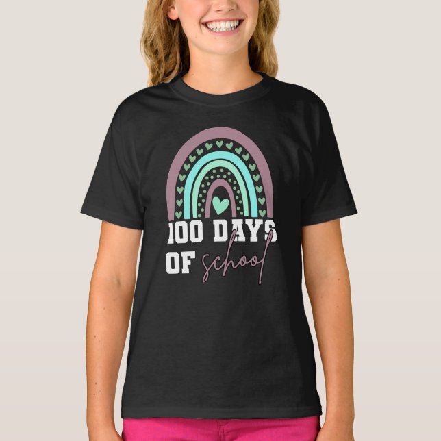 100 dagar med skolregnbåge i Firande T Shirt (Framsida)