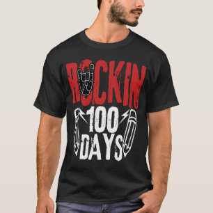 100 dagar med skolrock N Roll Music Guitar T Shirt