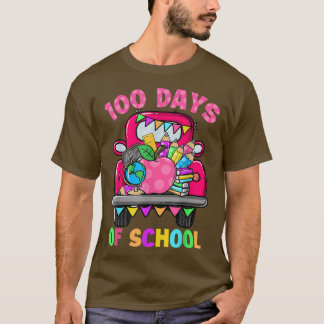100 dagar med skolunderbart färgat Lastbil-lärare T Shirt