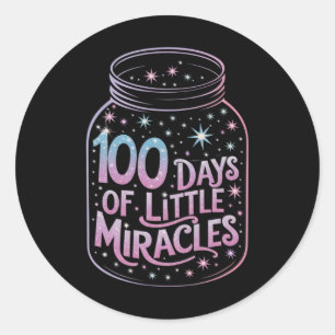 100 dagar med små Miracles Magic Burk Gratitude Runt Klistermärke