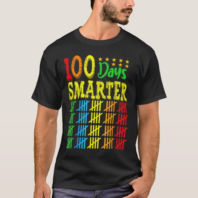 100 dagar med smartare räkningsdagar för hashmärke t shirt (Framsida)