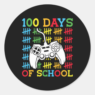 100 dagar med spel-K för skolvideospel Runt Klistermärke
