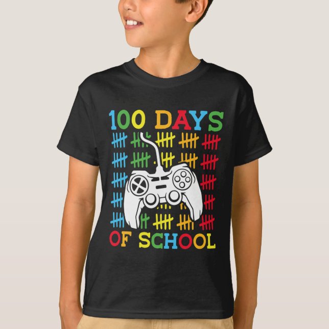 100 dagar med spel-K för skolvideospel T Shirt (Framsida)