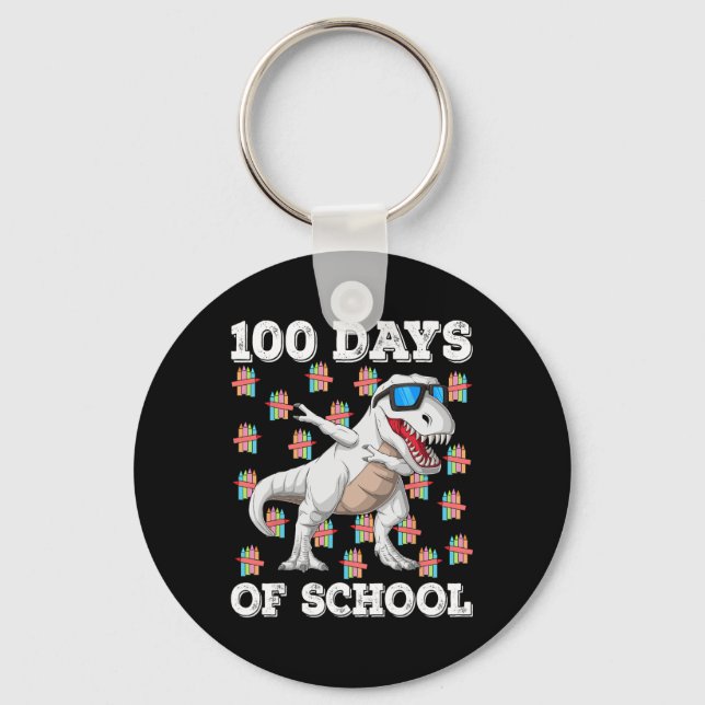 100 dagar med T-rex-barnboxar i skolan 100 D Nyckelring (Framsida)