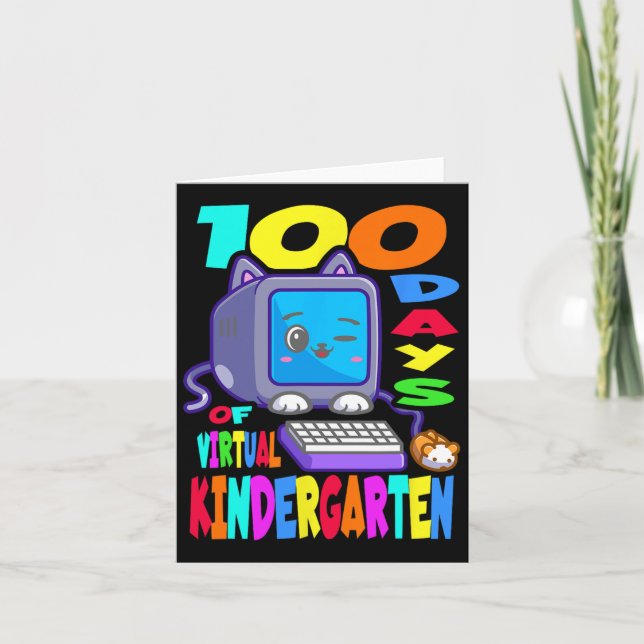 100 dagar med Virtuell Kindergarten - Cute Compute Kort (Framsida)