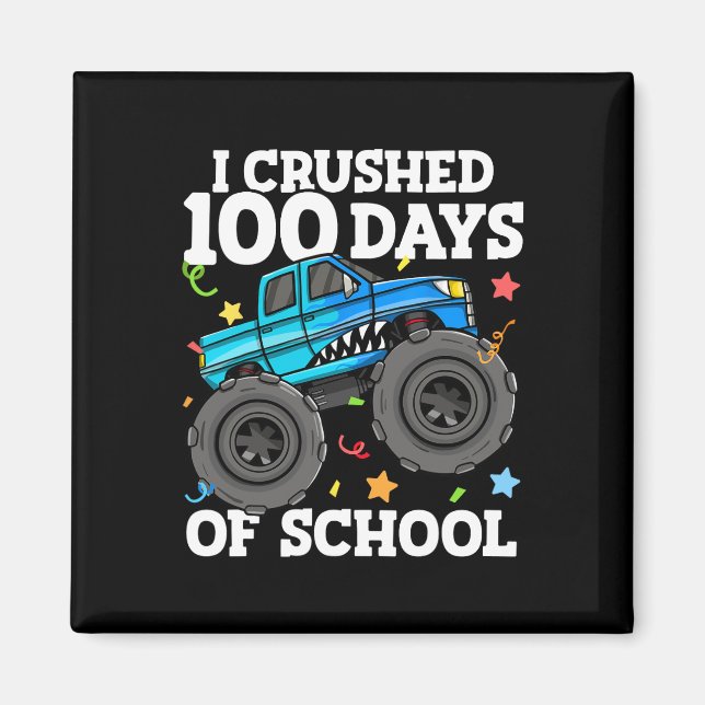 100 Dagar Monster Truck 100:e Skoldagen Magnet (Framsidan)