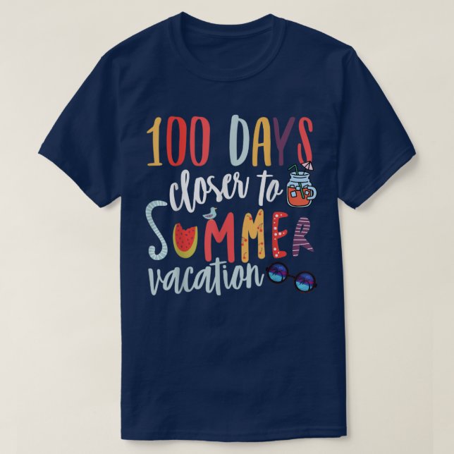100 dagar närmare sommarsemestern T-Shirt (Design framsida)